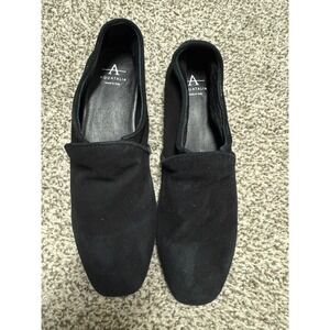 Aquatalia Women's Black Suede Leather Pointed Toe Slip On Loafers Flats size‎ 6